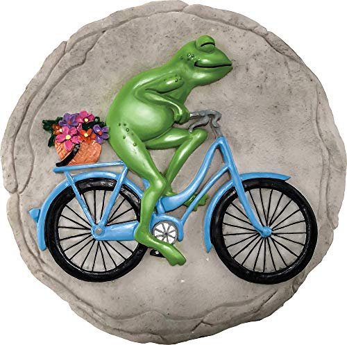 Spoontiques 13215 Frog On Bicycle Stepping Stone