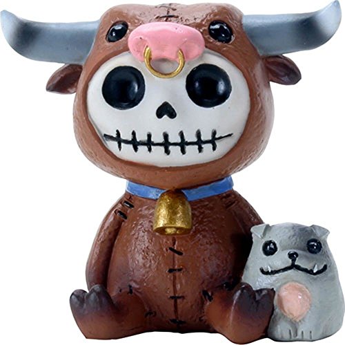 Pacific Trading SUMMIT COLLECTION Furrybones Torro Signature Skeleton in Bull Costume with Small Doggy