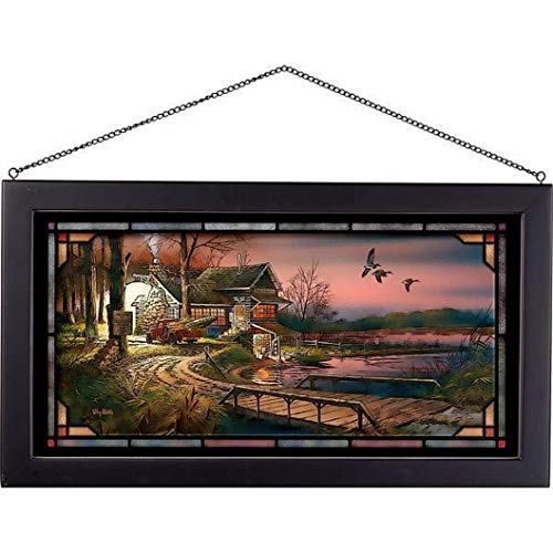 Wild Wings(MN) Wild Wings 5386500029 Stained Glass Art, 23-inch Width (Hunter's Haven)