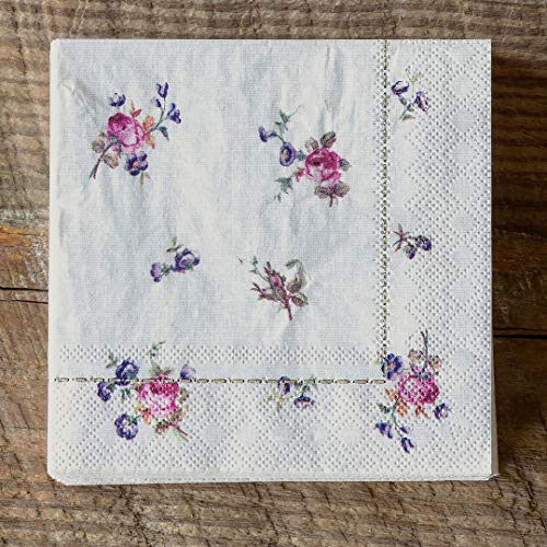 Park Hill Collection Petite Flower Paper Beverage Napkins - Pack of 20