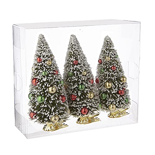 RAZ Imports Clip-on Bottle Brush Tree Ornaments, 6 inches, Set of 3