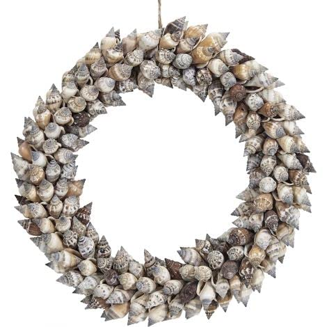 HS Seashells Seashell Wreath 8" - Brown Chula Wired, Coastal Beach Home Decor, Christmas Decorations, Weddings & more
