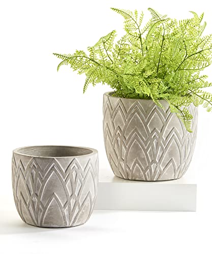 Giftcraft 717227 Textured Planters, Set of 2