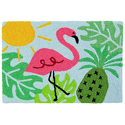 Home Comfort Summer Faves Jellybean Accent Rug with Pink Flamingo Rug 20"x30" Doormat