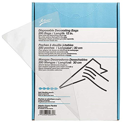 HIC Ateco 4605 Soft Disposable Decorating Bags, 12-Inch, Pack of 10, Made in USA