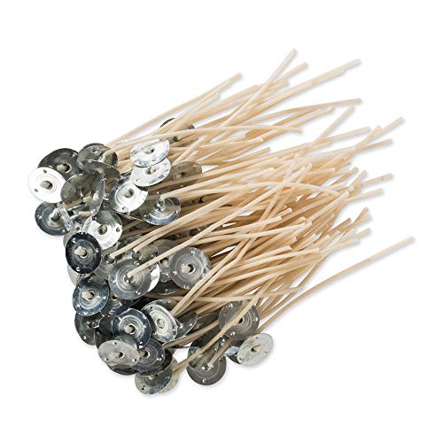 European Soaps DII Set/100 Cotton Candle Wicks with Metal Base, 6" L