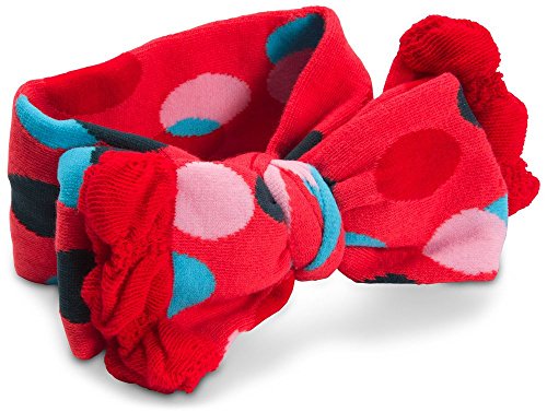 Pavilion Izzy and Owie Bow Headband, Red Polka Dot Ruffled, 0-24 Months