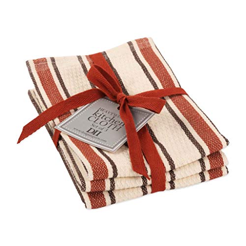 DII Design Imports Autumn Stripe Dishcloth Set of 3 (Autumn Stripe)