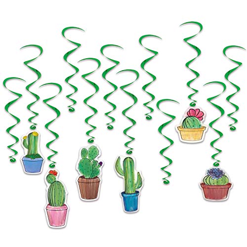 Beistle Cactus Succulents Hanging Swirls (12 Pcs) - 1 Pack