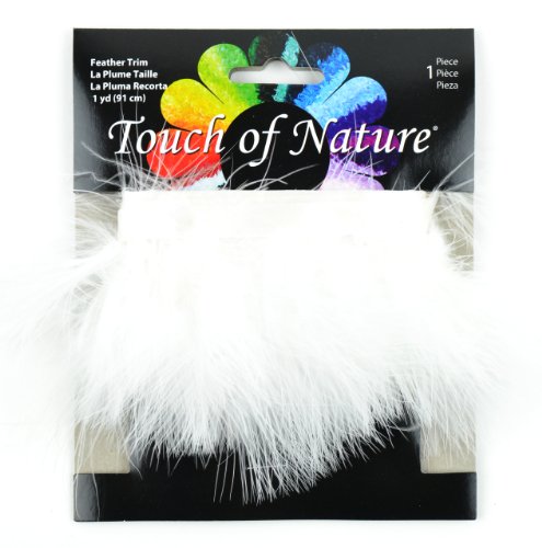 Midwest Design Touch of Nature Fluffy Feather Trim, 2.5 by 36-Inch, White
