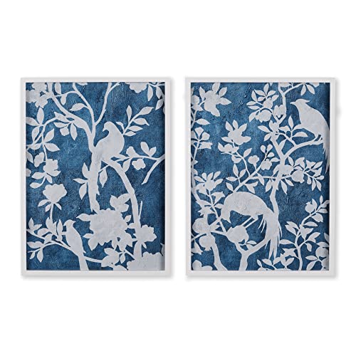 Napa Home & Garden Home Collection-Wall Art, Aviary Cyano Prints, Set of 2