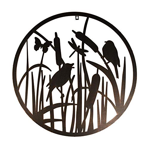 Esschert Design USA TT216 Decorative Cattail/Wetlands/Marsh Wildlife Wall Art, Brown