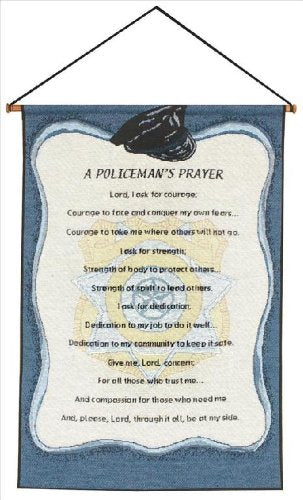 Manual Patriotic Wall Hanging, A Policeman's Prayer, 17 X 25-Inch