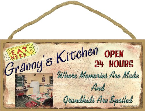 Blackwater Trading Granny's Kitchen Where Grandkids are Spoiled 5"x10" Grandmother Sign Plaque