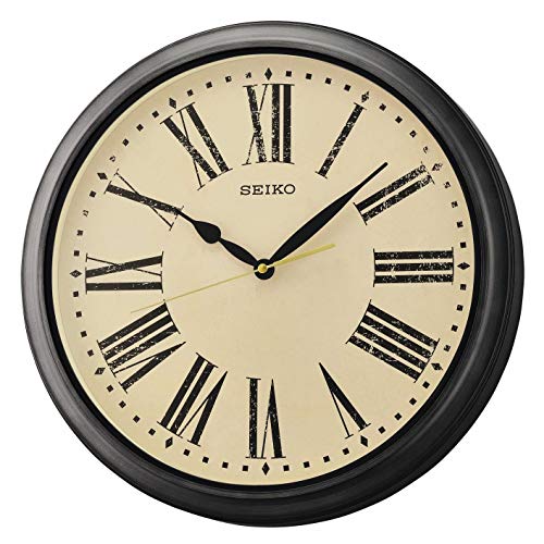 Seiko QXA771JLH 16" Splash Resistant Outdoor Wall Clock, Ivory