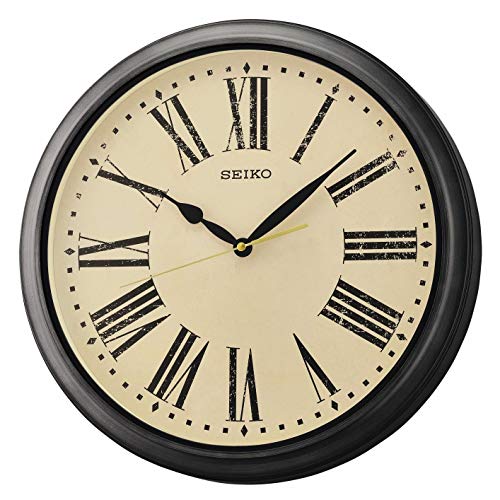 Seiko QXA771JLH 16" Splash Resistant Outdoor Wall Clock, Ivory