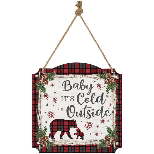 Carson Home Accents Baby It's Cold Outside Metal Wall D√©cor, 12-inch Square, Metal