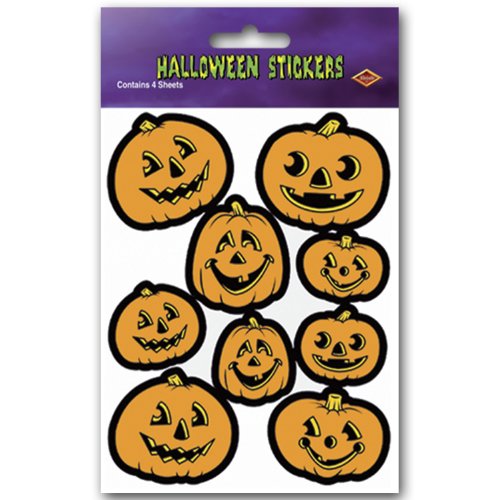 Beistle Jack-O-Lantern Stickers (4 Shs/Pkg)