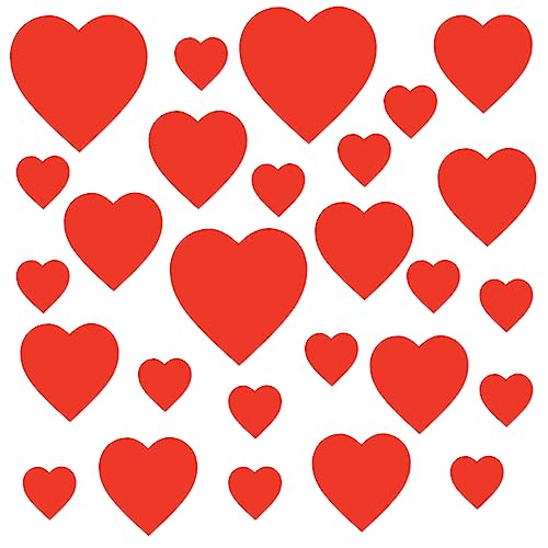 Beistle S77866AZ3 Printed Heart Cutouts Assorted Sizes (Red), Pack of 27