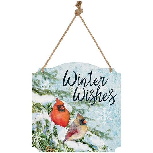 Carson Home Accents Snowy Pines and Cardinals Metal Wall D√©cor, 12-inch Square, Metal