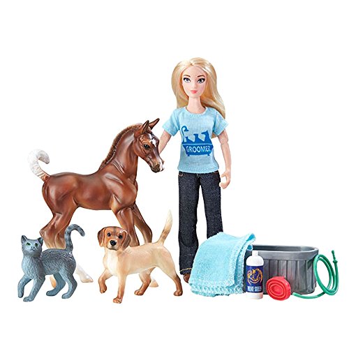 Breyer Horses Breyer Freedom Series (Classics) Pet Groomer Doll & Animals Set | 10 Piece Playset with 6" Fully Articulated Rider Doll | 1:12 Scale