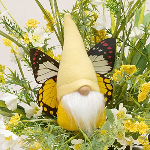 MeraVic Butterfly Gnome Yellow with Wings Small Plush, Collectible Figurines, Gifts for Home Shelf D√©cor, 7 Inches - Spring Decoration