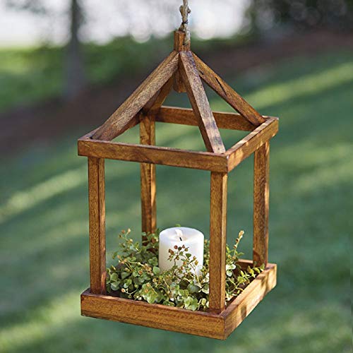CTW Home Collection 370434 Simple Open Lantern, 18-inch Height, Wood