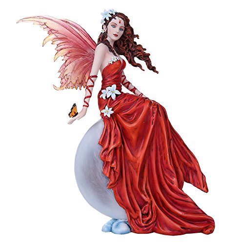 Pacific Trading Giftware Celestial Crimson Lilly Fairy Collectible Figurine Nene Thomas Licensed Art Inspiration 12 Inch Tall