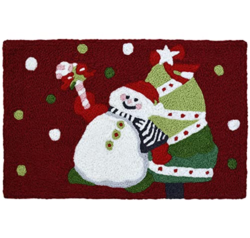 Jellybean Modern Indoor / Outdoor Mat Home Comfort Rugs 20"X 30" Rectangle Joyful Snowman