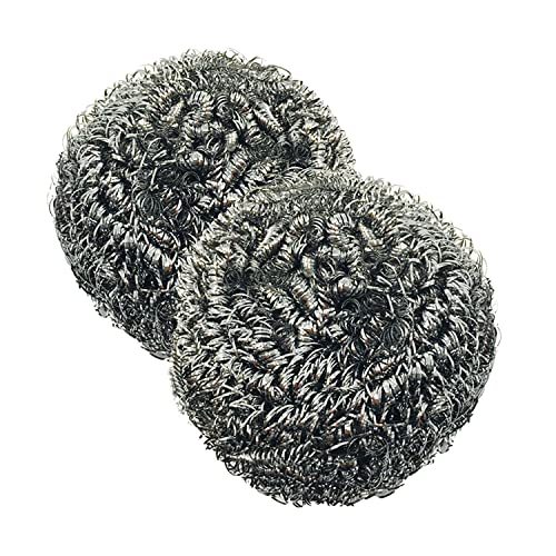 HIC Lola Stainless Steel Scourer Sponge, 2-Pack