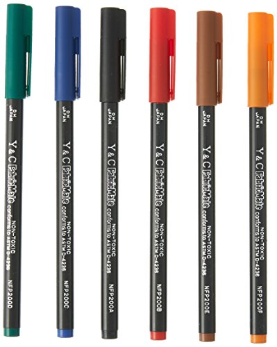 Yasutomo Fabricmate Pen Brush Tip Set Standard 6 Ct