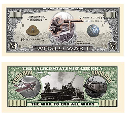 American Art Classics World War I WW1 Commemorative Million Dollar Bill in Protective Holder