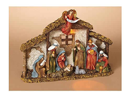 Gerson STERLING 12.2" L Lighted Resin Nativity Scene - Battery-Operated