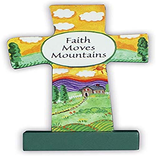 Cathedral Art Comfort Cross-Faith Moves Mountains, Multicolored