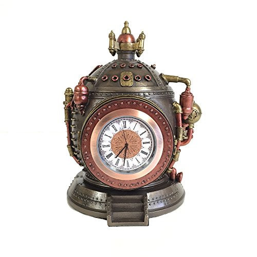 Unicorn Studio Steampunk Time Machine Clock & Trinket Box Statue