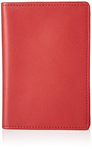 Royce Leather Passport Holder and Travel Document Organizer in Leather, Red, One Size