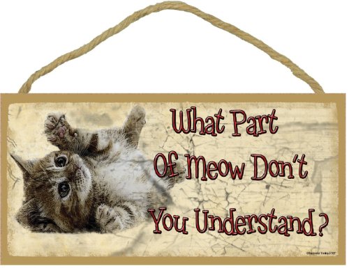 Blackwater Trading What Part of Meow Dont You Understand Rolling Kitten Cat Sign Plaque 5"x10" Funny