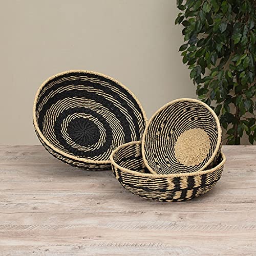 Gerson International Hand Woven Baskets, Large, 18.1-inch Diameter, Set of 3