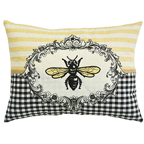 Comfy Hour Spring Is Here Collection Spring Bee and Flower Accent Pillow Throw Pillow Decorative Cushion, 18"x13", Polyester