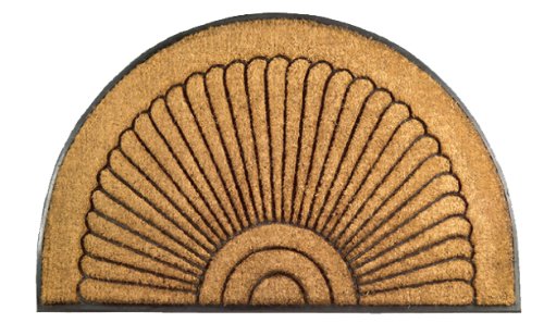 Imports Decor Half-round Rubber Back Coir Doormat, Sunrise, 24-Inch by 36-Inch