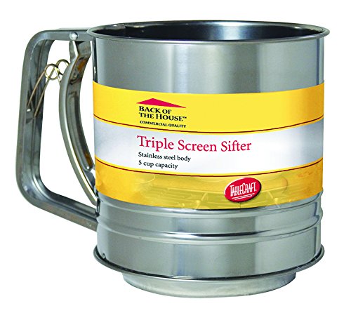 Tablecraft H2997BH 5 Cup Triple Screen Sifter