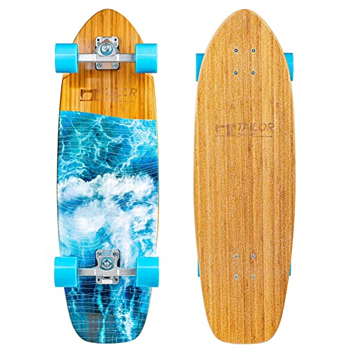 TailorShape LEGIAN Surf Skateboard | 32.5" Bamboo and Canadian Maple SurfSkate Surf Trainer, for Cruising and Carving (Bamaboo)