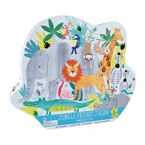 Floss & Rock 42P6330 Jungle Elephant Shaped Jigsaw with Shaped Box, 40-Piece Set
