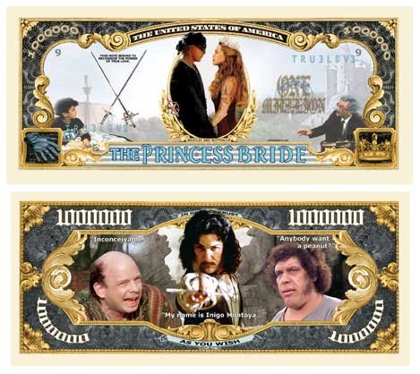 American Art Classics Princess Bride Million Dollar Bill in Collector Grade Currency Holder - Best Keepsake for Fans of This Classic Movie