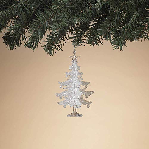 Gerson 2618670 White Plastic Tree Ornament 5" H