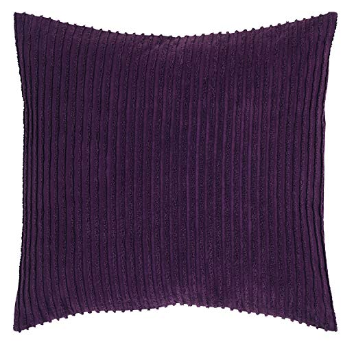 Better Trends Jullian Collection is Super Soft and Light Weight in Bold Stripes Design 100% Cotton Tufted Unique Luxurious Machine Washable Tumble Dry, Euro Sham, Plum