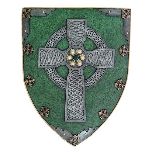 Pacific Trading Giftware Celtic Cross Warriors Faith Shield Wall Sculpture Decor