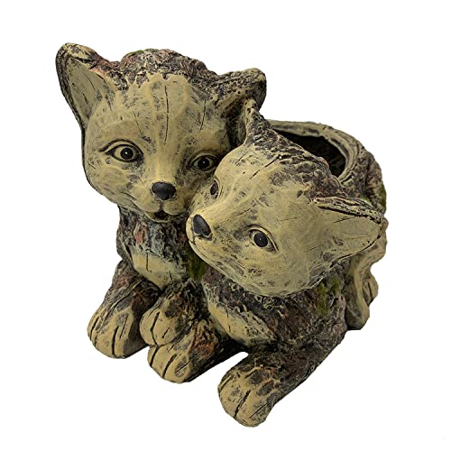 Esschert Design ZYCT263 Faux Wood Double Cat Planter, MGO