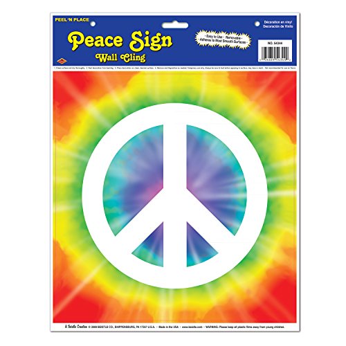 Beistle Peace Sign Peel 'N Place Party Accessory (1 count) (1/Sh)