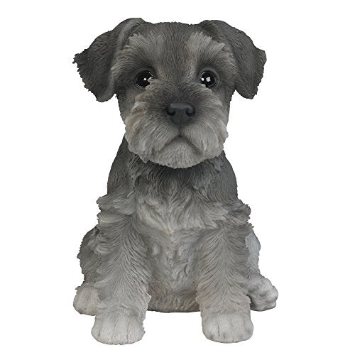 Pacific Trading Giftware Adorable Seated Mini Schnauzer Puppy Collectible Figurine Amazing Dog Likeness Hand Painted Resin 6.5 inch Figurine Great for Dog Lovers Tabletop Decor